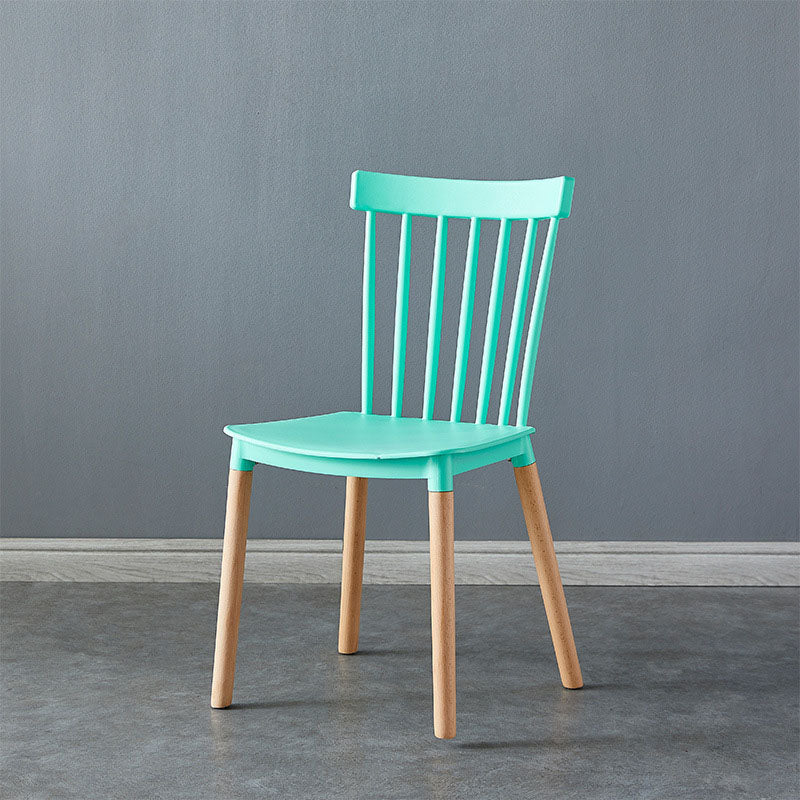 Contemporary Style Chair Dining Armless Dining Chairs with Wooden Legs for Home Green 1 Piece Clearhalo 'Dining Chairs' 'Dining Tables & Seating' 'dining_chair' 'furn' 'furn_dining_chair' 'Furniture' 'Kitchen & Dining Furniture' 6086470