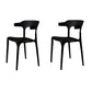 Contemporary Style Armless Dining Chair Plastic Open Back Side Chair for Restaurant Black 2 Piece Set Clearhalo 'Dining Chairs' 'Dining Tables & Seating' 'dining_chair' 'furn' 'furn_dining_chair' 'Furniture' 'Kitchen & Dining Furniture' 6086567