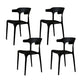 Contemporary Style Armless Dining Chair Plastic Open Back Side Chair for Restaurant Black 4 Piece Set Clearhalo 'Dining Chairs' 'Dining Tables & Seating' 'dining_chair' 'furn' 'furn_dining_chair' 'Furniture' 'Kitchen & Dining Furniture' 6086569