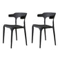 Contemporary Style Armless Dining Chair Plastic Open Back Side Chair for Restaurant Grey 2 Piece Set Clearhalo 'Dining Chairs' 'Dining Tables & Seating' 'dining_chair' 'furn' 'furn_dining_chair' 'Furniture' 'Kitchen & Dining Furniture' 6086574