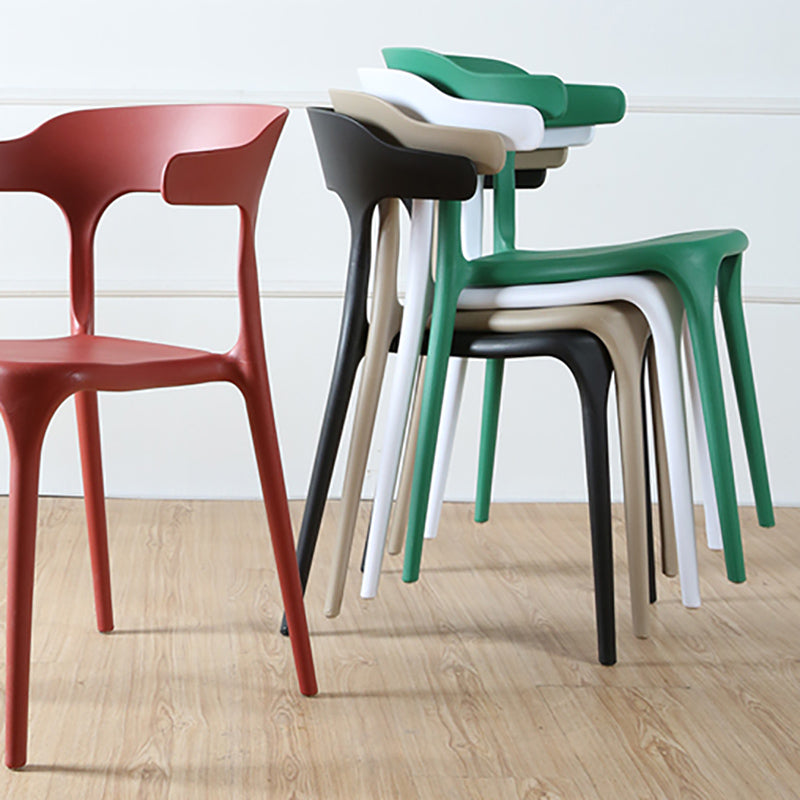 Contemporary Style Armless Dining Chair Plastic Open Back Side Chair for Restaurant Clearhalo 'Dining Chairs' 'Dining Tables & Seating' 'dining_chair' 'furn' 'furn_dining_chair' 'Furniture' 'Kitchen & Dining Furniture' 6086576