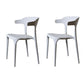 Contemporary Style Armless Dining Chair Plastic Open Back Side Chair for Restaurant White 2 Piece Set Clearhalo 'Dining Chairs' 'Dining Tables & Seating' 'dining_chair' 'furn' 'furn_dining_chair' 'Furniture' 'Kitchen & Dining Furniture' 6086588