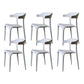 Contemporary Style Armless Dining Chair Plastic Open Back Side Chair for Restaurant White 6 Piece Set Clearhalo 'Dining Chairs' 'Dining Tables & Seating' 'dining_chair' 'furn' 'furn_dining_chair' 'Furniture' 'Kitchen & Dining Furniture' 6086590