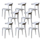 Contemporary Style Armless Dining Chair Plastic Open Back Side Chair for Restaurant White 8 Piece Set Clearhalo 'Dining Chairs' 'Dining Tables & Seating' 'dining_chair' 'furn' 'furn_dining_chair' 'Furniture' 'Kitchen & Dining Furniture' 6086591
