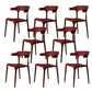 Contemporary Style Armless Dining Chair Plastic Open Back Side Chair for Restaurant Red 8 Piece Set Clearhalo 'Dining Chairs' 'Dining Tables & Seating' 'dining_chair' 'furn' 'furn_dining_chair' 'Furniture' 'Kitchen & Dining Furniture' 6086595