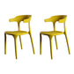 Contemporary Style Armless Dining Chair Plastic Open Back Side Chair for Restaurant Yellow 2 Piece Set Clearhalo 'Dining Chairs' 'Dining Tables & Seating' 'dining_chair' 'furn' 'furn_dining_chair' 'Furniture' 'Kitchen & Dining Furniture' 6086596