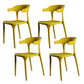 Contemporary Style Armless Dining Chair Plastic Open Back Side Chair for Restaurant Yellow 4 Piece Set Clearhalo 'Dining Chairs' 'Dining Tables & Seating' 'dining_chair' 'furn' 'furn_dining_chair' 'Furniture' 'Kitchen & Dining Furniture' 6086597
