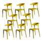 Contemporary Style Armless Dining Chair Plastic Open Back Side Chair for Restaurant Yellow 8 Piece Set Clearhalo 'Dining Chairs' 'Dining Tables & Seating' 'dining_chair' 'furn' 'furn_dining_chair' 'Furniture' 'Kitchen & Dining Furniture' 6086599