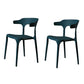 Contemporary Style Armless Dining Chair Plastic Open Back Side Chair for Restaurant Blue 2 Piece Set Clearhalo 'Dining Chairs' 'Dining Tables & Seating' 'dining_chair' 'furn' 'furn_dining_chair' 'Furniture' 'Kitchen & Dining Furniture' 6086600