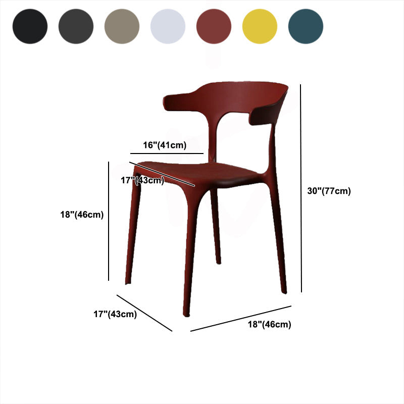 Contemporary Style Armless Dining Chair Plastic Open Back Side Chair for Restaurant Clearhalo 'Dining Chairs' 'Dining Tables & Seating' 'dining_chair' 'furn' 'furn_dining_chair' 'Furniture' 'Kitchen & Dining Furniture' 6086604