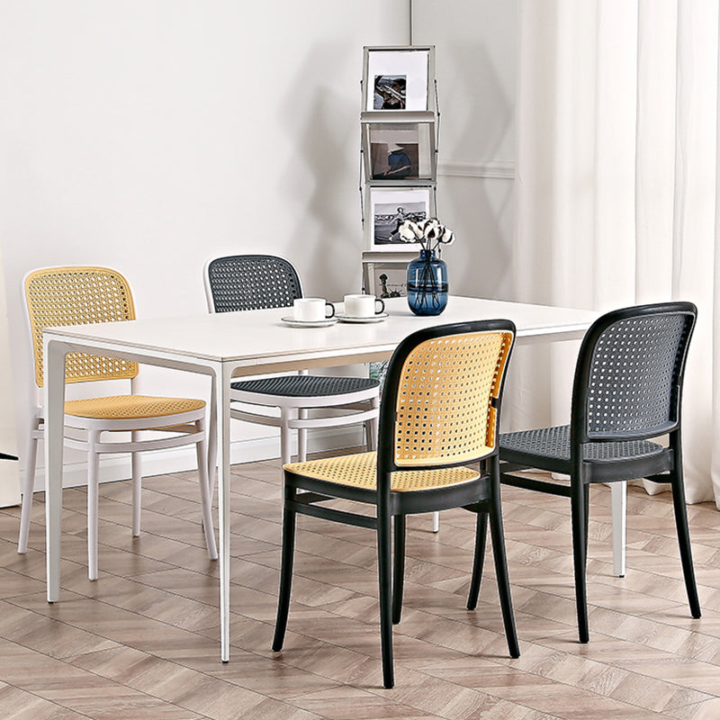 Contemporary Style Armless Chair Plastic Open Back Side Chair for Restaurant Bedroom Clearhalo 'Dining Chairs' 'Dining Tables & Seating' 'dining_chair' 'furn' 'furn_dining_chair' 'Furniture' 'Kitchen & Dining Furniture' 6086605