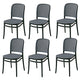 Contemporary Style Armless Chair Plastic Open Back Side Chair for Restaurant Bedroom Black 6 Piece Set Clearhalo 'Dining Chairs' 'Dining Tables & Seating' 'dining_chair' 'furn' 'furn_dining_chair' 'Furniture' 'Kitchen & Dining Furniture' 6086609