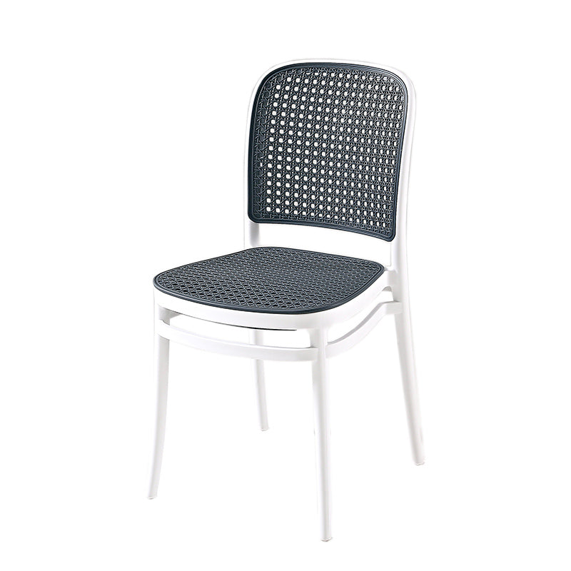 Contemporary Style Armless Chair Plastic Open Back Side Chair for Restaurant Bedroom Black White 1 Piece Clearhalo 'Dining Chairs' 'Dining Tables & Seating' 'dining_chair' 'furn' 'furn_dining_chair' 'Furniture' 'Kitchen & Dining Furniture' 6086613