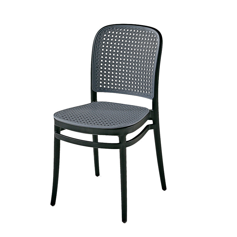 Contemporary Style Armless Chair Plastic Open Back Side Chair for Restaurant Bedroom Black 1 Piece Clearhalo 'Dining Chairs' 'Dining Tables & Seating' 'dining_chair' 'furn' 'furn_dining_chair' 'Furniture' 'Kitchen & Dining Furniture' 6086614