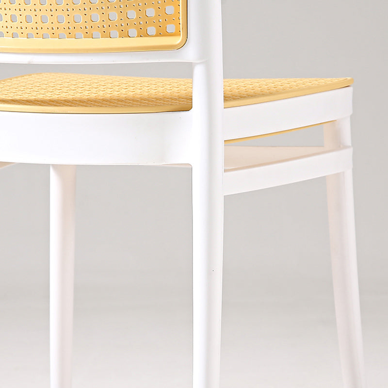 Contemporary Style Armless Chair Plastic Open Back Side Chair for Restaurant Bedroom Clearhalo 'Dining Chairs' 'Dining Tables & Seating' 'dining_chair' 'furn' 'furn_dining_chair' 'Furniture' 'Kitchen & Dining Furniture' 6086619