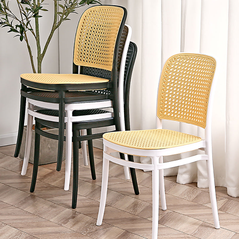 Contemporary Style Armless Chair Plastic Open Back Side Chair for Restaurant Bedroom Clearhalo 'Dining Chairs' 'Dining Tables & Seating' 'dining_chair' 'furn' 'furn_dining_chair' 'Furniture' 'Kitchen & Dining Furniture' 6086628