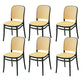 Contemporary Style Armless Chair Plastic Open Back Side Chair for Restaurant Bedroom Yellow Black 6 Piece Set Clearhalo 'Dining Chairs' 'Dining Tables & Seating' 'dining_chair' 'furn' 'furn_dining_chair' 'Furniture' 'Kitchen & Dining Furniture' 6086629