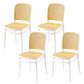 Contemporary Style Armless Chair Plastic Open Back Side Chair for Restaurant Bedroom Yellow White 4 Piece Set Clearhalo 'Dining Chairs' 'Dining Tables & Seating' 'dining_chair' 'furn' 'furn_dining_chair' 'Furniture' 'Kitchen & Dining Furniture' 6086633