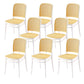 Contemporary Style Armless Chair Plastic Open Back Side Chair for Restaurant Bedroom Yellow White 8 Piece Set Clearhalo 'Dining Chairs' 'Dining Tables & Seating' 'dining_chair' 'furn' 'furn_dining_chair' 'Furniture' 'Kitchen & Dining Furniture' 6086635