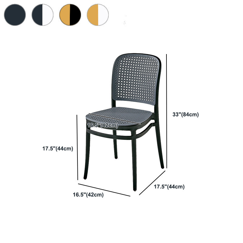 Contemporary Style Armless Chair Plastic Open Back Side Chair for Restaurant Bedroom Clearhalo 'Dining Chairs' 'Dining Tables & Seating' 'dining_chair' 'furn' 'furn_dining_chair' 'Furniture' 'Kitchen & Dining Furniture' 6086636