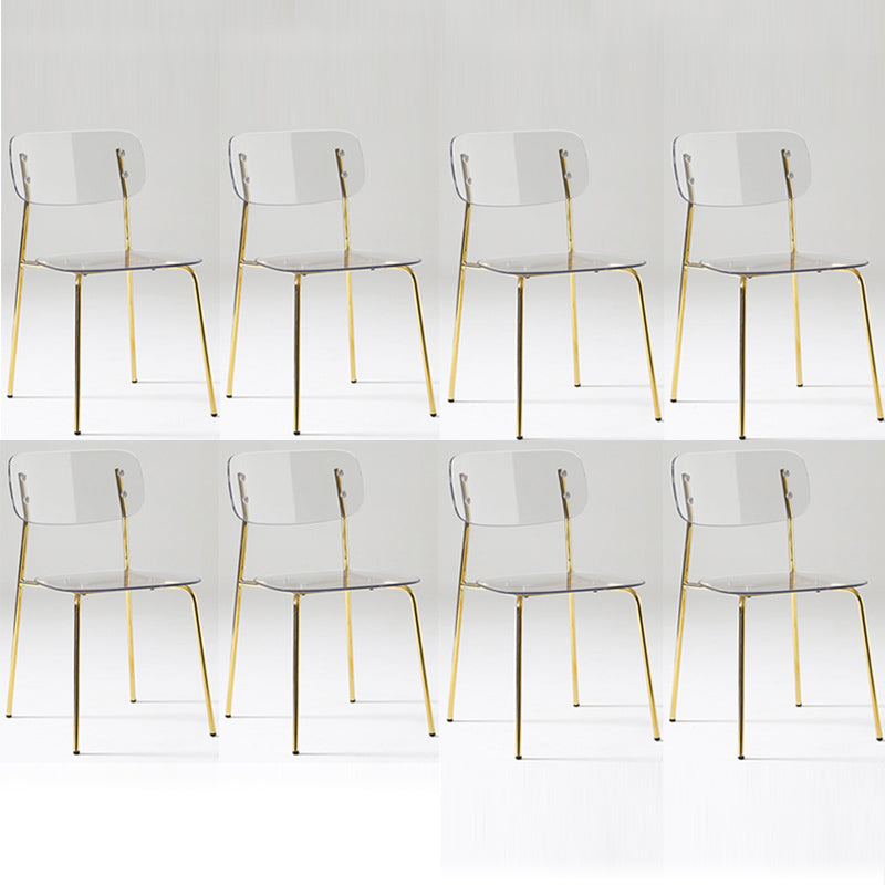 Chaise de salle à manger sans bras industrielle Plastique ouverte de dossier arrière avec base en métal