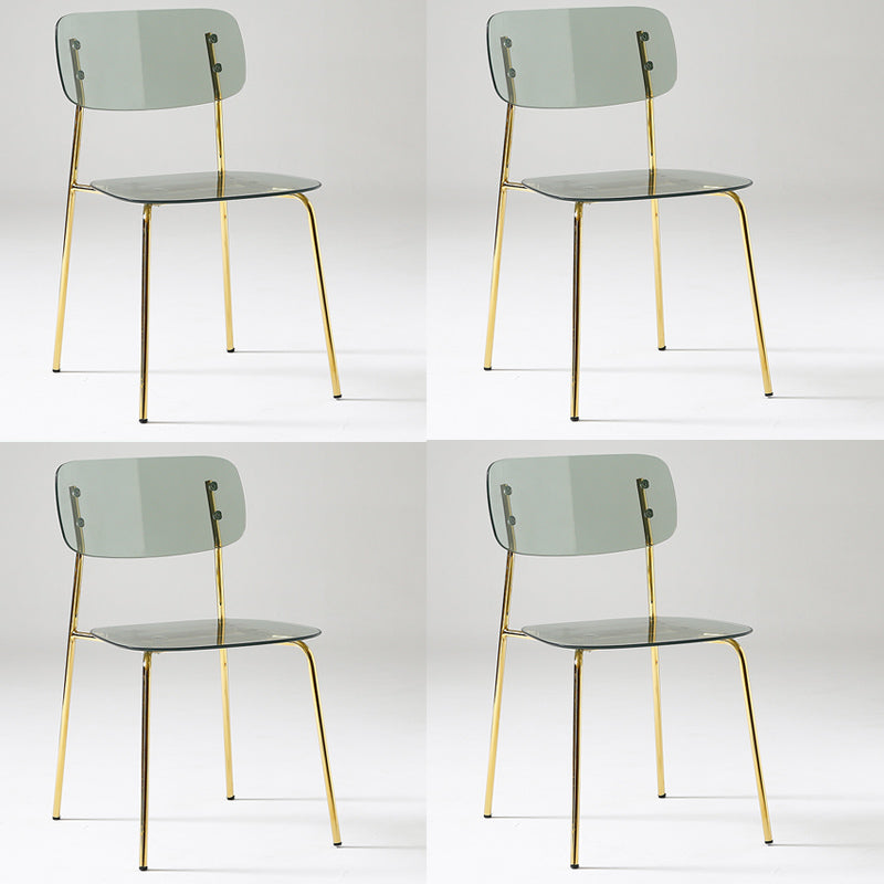 Chaise de salle à manger sans bras industrielle Plastique ouverte de dossier arrière avec base en métal