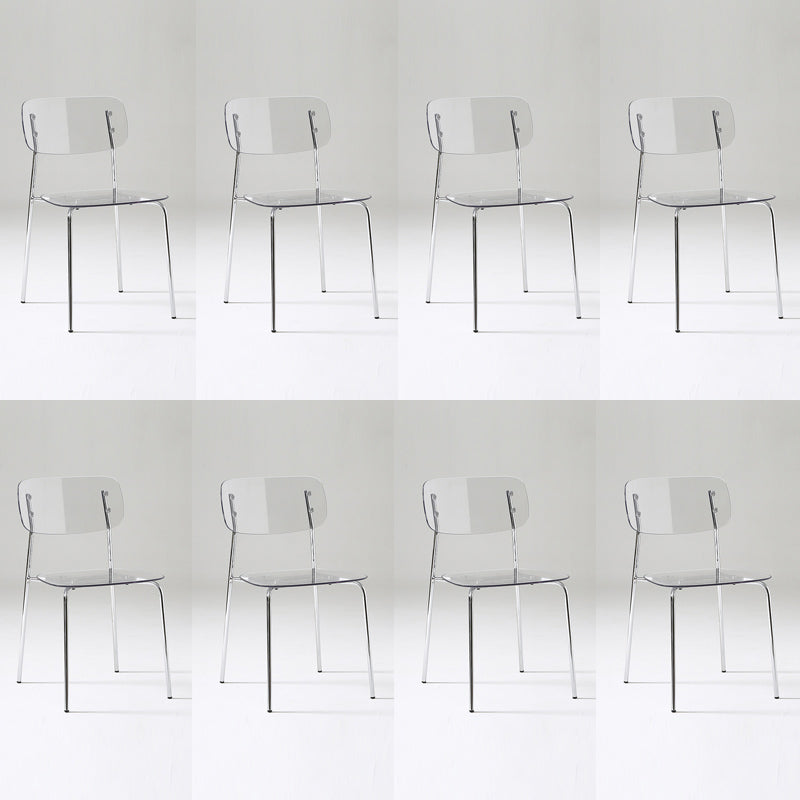 Chaise de salle à manger sans bras industrielle Plastique ouverte de dossier arrière avec base en métal