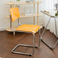 Industrial Armless Indoor Chair Plastic Open Back Side Chair with Metal Base