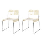 Industrial Armless Kitchen Chair Plastic Open Back Side Dining Chair with Metal Base Cream 2 Piece Set Clearhalo 'Dining Chairs' 'Dining Tables & Seating' 'dining_chair' 'furn' 'furn_dining_chair' 'Furniture' 'Kitchen & Dining Furniture' 6086781