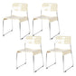 Industrial Armless Kitchen Chair Plastic Open Back Side Dining Chair with Metal Base Cream 4 Piece Set Clearhalo 'Dining Chairs' 'Dining Tables & Seating' 'dining_chair' 'furn' 'furn_dining_chair' 'Furniture' 'Kitchen & Dining Furniture' 6086784
