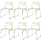 Industrial Armless Kitchen Chair Plastic Open Back Side Dining Chair with Metal Base Cream 6 Piece Set Clearhalo 'Dining Chairs' 'Dining Tables & Seating' 'dining_chair' 'furn' 'furn_dining_chair' 'Furniture' 'Kitchen & Dining Furniture' 6086786