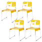 Industrial Armless Kitchen Chair Plastic Open Back Side Dining Chair with Metal Base Yellow 4 Piece Set Clearhalo 'Dining Chairs' 'Dining Tables & Seating' 'dining_chair' 'furn' 'furn_dining_chair' 'Furniture' 'Kitchen & Dining Furniture' 6086794
