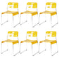 Industrial Armless Kitchen Chair Plastic Open Back Side Dining Chair with Metal Base Yellow 6 Piece Set Clearhalo 'Dining Chairs' 'Dining Tables & Seating' 'dining_chair' 'furn' 'furn_dining_chair' 'Furniture' 'Kitchen & Dining Furniture' 6086795