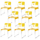 Industrial Armless Kitchen Chair Plastic Open Back Side Dining Chair with Metal Base Yellow 8 Piece Set Clearhalo 'Dining Chairs' 'Dining Tables & Seating' 'dining_chair' 'furn' 'furn_dining_chair' 'Furniture' 'Kitchen & Dining Furniture' 6086797