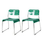 Industrial Armless Kitchen Chair Plastic Open Back Side Dining Chair with Metal Base Green 2 Piece Set Clearhalo 'Dining Chairs' 'Dining Tables & Seating' 'dining_chair' 'furn' 'furn_dining_chair' 'Furniture' 'Kitchen & Dining Furniture' 6086799