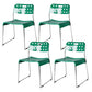 Industrial Armless Kitchen Chair Plastic Open Back Side Dining Chair with Metal Base Green 4 Piece Set Clearhalo 'Dining Chairs' 'Dining Tables & Seating' 'dining_chair' 'furn' 'furn_dining_chair' 'Furniture' 'Kitchen & Dining Furniture' 6086800