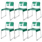 Industrial Armless Kitchen Chair Plastic Open Back Side Dining Chair with Metal Base Green 6 Piece Set Clearhalo 'Dining Chairs' 'Dining Tables & Seating' 'dining_chair' 'furn' 'furn_dining_chair' 'Furniture' 'Kitchen & Dining Furniture' 6086801