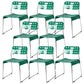 Industrial Armless Kitchen Chair Plastic Open Back Side Dining Chair with Metal Base Green 8 Piece Set Clearhalo 'Dining Chairs' 'Dining Tables & Seating' 'dining_chair' 'furn' 'furn_dining_chair' 'Furniture' 'Kitchen & Dining Furniture' 6086802