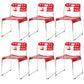 Industrial Armless Kitchen Chair Plastic Open Back Side Dining Chair with Metal Base Red 6 Piece Set Clearhalo 'Dining Chairs' 'Dining Tables & Seating' 'dining_chair' 'furn' 'furn_dining_chair' 'Furniture' 'Kitchen & Dining Furniture' 6086806
