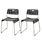 Industrial Armless Kitchen Chair Plastic Open Back Side Dining Chair with Metal Base Black 2 Piece Set Clearhalo 'Dining Chairs' 'Dining Tables & Seating' 'dining_chair' 'furn' 'furn_dining_chair' 'Furniture' 'Kitchen & Dining Furniture' 6086808