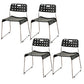 Industrial Armless Kitchen Chair Plastic Open Back Side Dining Chair with Metal Base Black 4 Piece Set Clearhalo 'Dining Chairs' 'Dining Tables & Seating' 'dining_chair' 'furn' 'furn_dining_chair' 'Furniture' 'Kitchen & Dining Furniture' 6086809