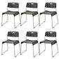 Industrial Armless Kitchen Chair Plastic Open Back Side Dining Chair with Metal Base Black 6 Piece Set Clearhalo 'Dining Chairs' 'Dining Tables & Seating' 'dining_chair' 'furn' 'furn_dining_chair' 'Furniture' 'Kitchen & Dining Furniture' 6086810