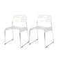 Industrial Armless Kitchen Chair Plastic Open Back Side Dining Chair with Metal Base White 2 Piece Set Clearhalo 'Dining Chairs' 'Dining Tables & Seating' 'dining_chair' 'furn' 'furn_dining_chair' 'Furniture' 'Kitchen & Dining Furniture' 6086813