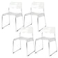 Industrial Armless Kitchen Chair Plastic Open Back Side Dining Chair with Metal Base White 4 Piece Set Clearhalo 'Dining Chairs' 'Dining Tables & Seating' 'dining_chair' 'furn' 'furn_dining_chair' 'Furniture' 'Kitchen & Dining Furniture' 6086814