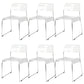 Industrial Armless Kitchen Chair Plastic Open Back Side Dining Chair with Metal Base White 6 Piece Set Clearhalo 'Dining Chairs' 'Dining Tables & Seating' 'dining_chair' 'furn' 'furn_dining_chair' 'Furniture' 'Kitchen & Dining Furniture' 6086815