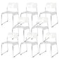 Industrial Armless Kitchen Chair Plastic Open Back Side Dining Chair with Metal Base White 8 Piece Set Clearhalo 'Dining Chairs' 'Dining Tables & Seating' 'dining_chair' 'furn' 'furn_dining_chair' 'Furniture' 'Kitchen & Dining Furniture' 6086816