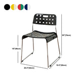 Industrial Armless Kitchen Chair Plastic Open Back Side Dining Chair with Metal Base Clearhalo 'Dining Chairs' 'Dining Tables & Seating' 'dining_chair' 'furn' 'furn_dining_chair' 'Furniture' 'Kitchen & Dining Furniture' 6086821