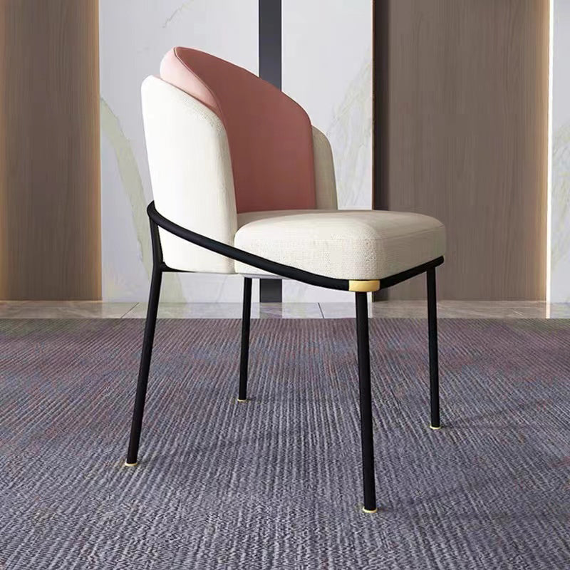 Modern Upholstered Armless Chair Fabric Dining Chair with Metal Base for Restaurant Clearhalo 'Dining Chairs' 'Dining Tables & Seating' 'dining_chair' 'furn' 'furn_dining_chair' 'Furniture' 'Kitchen & Dining Furniture' 6086822
