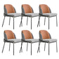 Modern Upholstered Armless Chair Fabric Dining Chair with Metal Base for Restaurant Brown 6 Piece Set Clearhalo 'Dining Chairs' 'Dining Tables & Seating' 'dining_chair' 'furn' 'furn_dining_chair' 'Furniture' 'Kitchen & Dining Furniture' 6086828