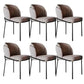 Modern Upholstered Armless Chair Fabric Dining Chair with Metal Base for Restaurant Grey 6 Piece Set Clearhalo 'Dining Chairs' 'Dining Tables & Seating' 'dining_chair' 'furn' 'furn_dining_chair' 'Furniture' 'Kitchen & Dining Furniture' 6086845